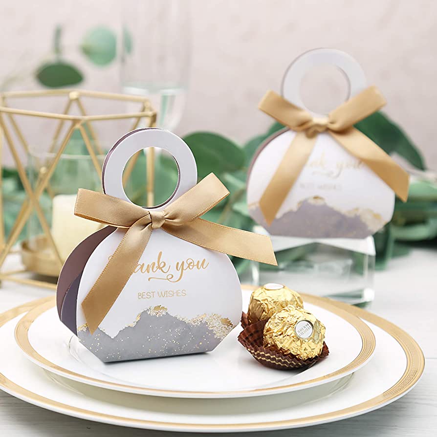 Mini caixa / sacolinha de presente de casamento para Doces ou chocolate